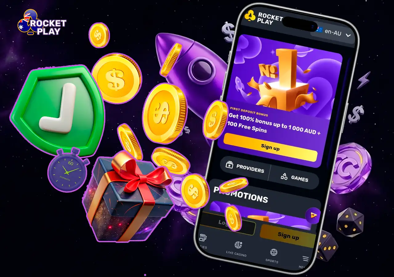 Main features and advantages of playing at RocketPlay online casino.